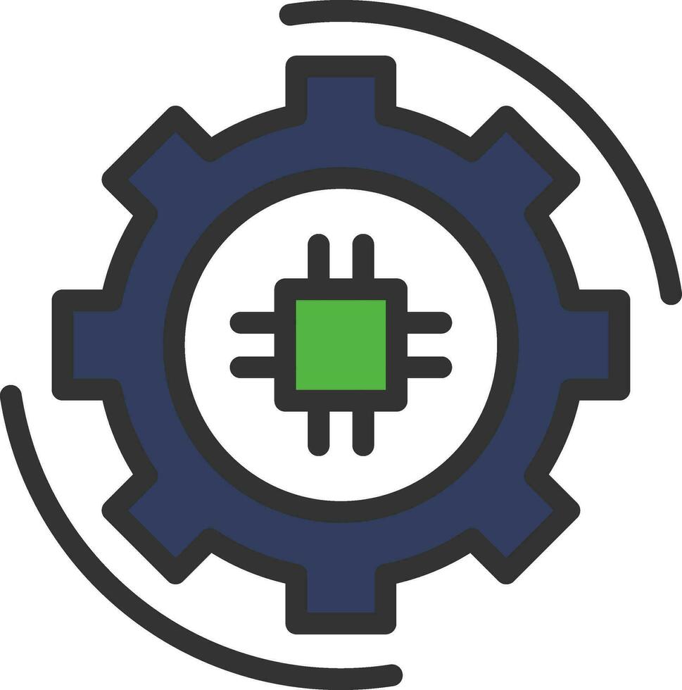 Automated Engineering Icon Image. vector