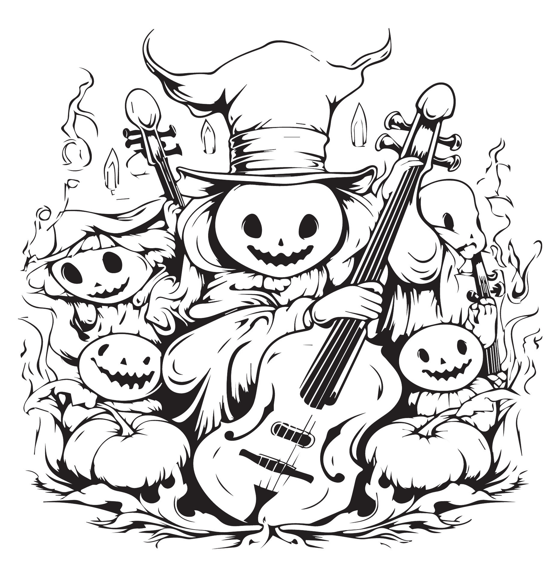 cute Ghosts coloring pages 27533988 Vector Art at Vecteezy