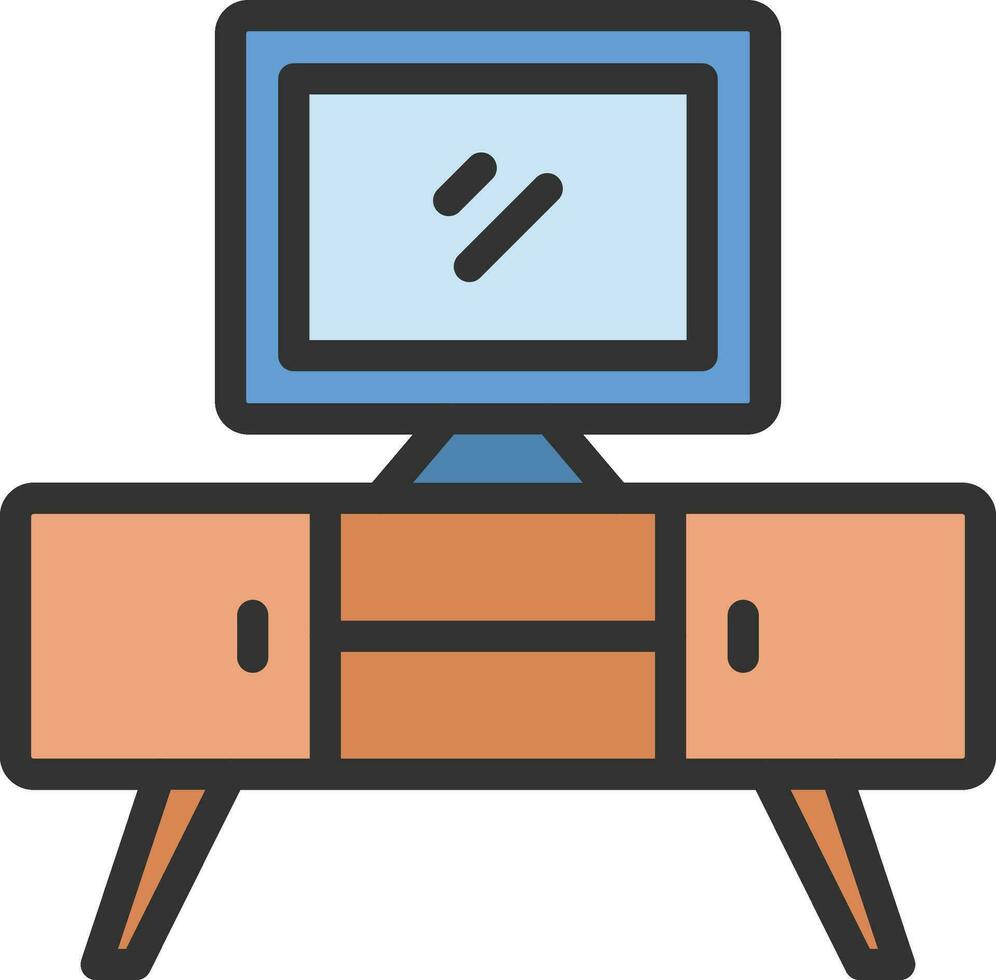 TV Stand Icon Image. vector