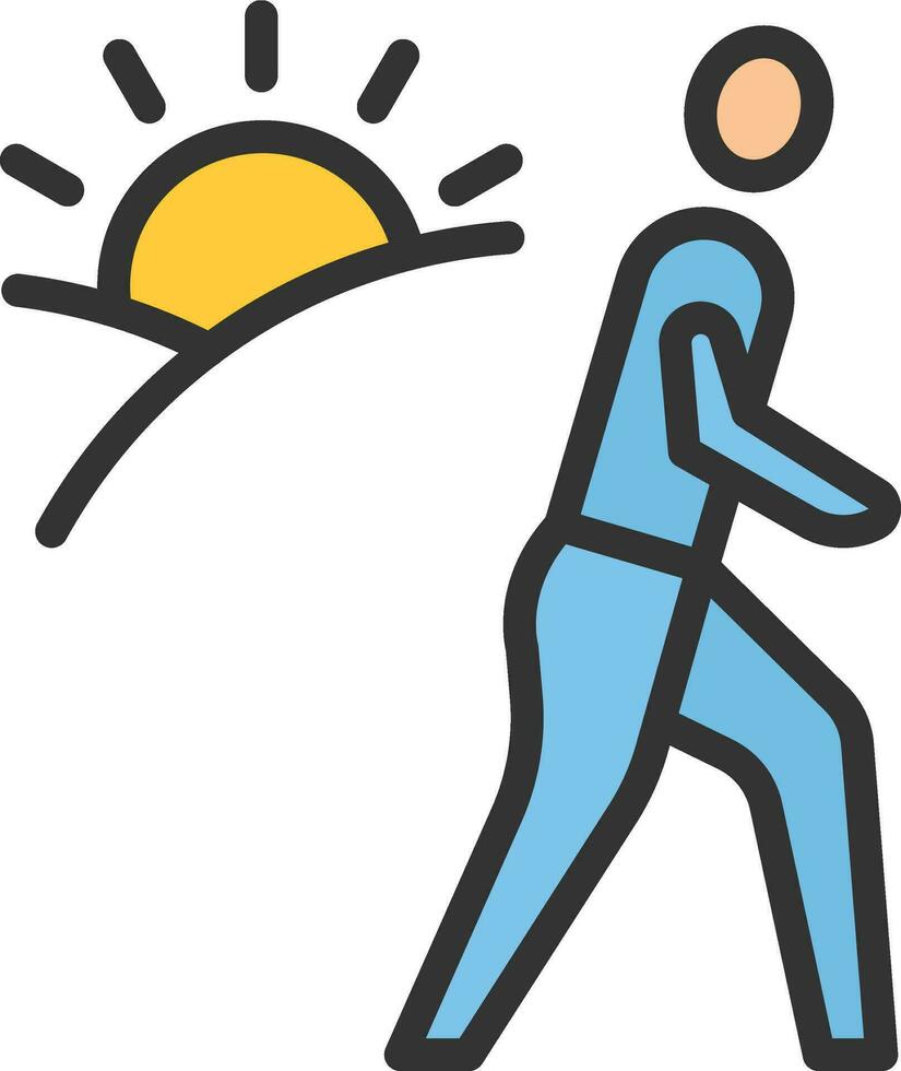 Sunrise Walk Icon Image. vector