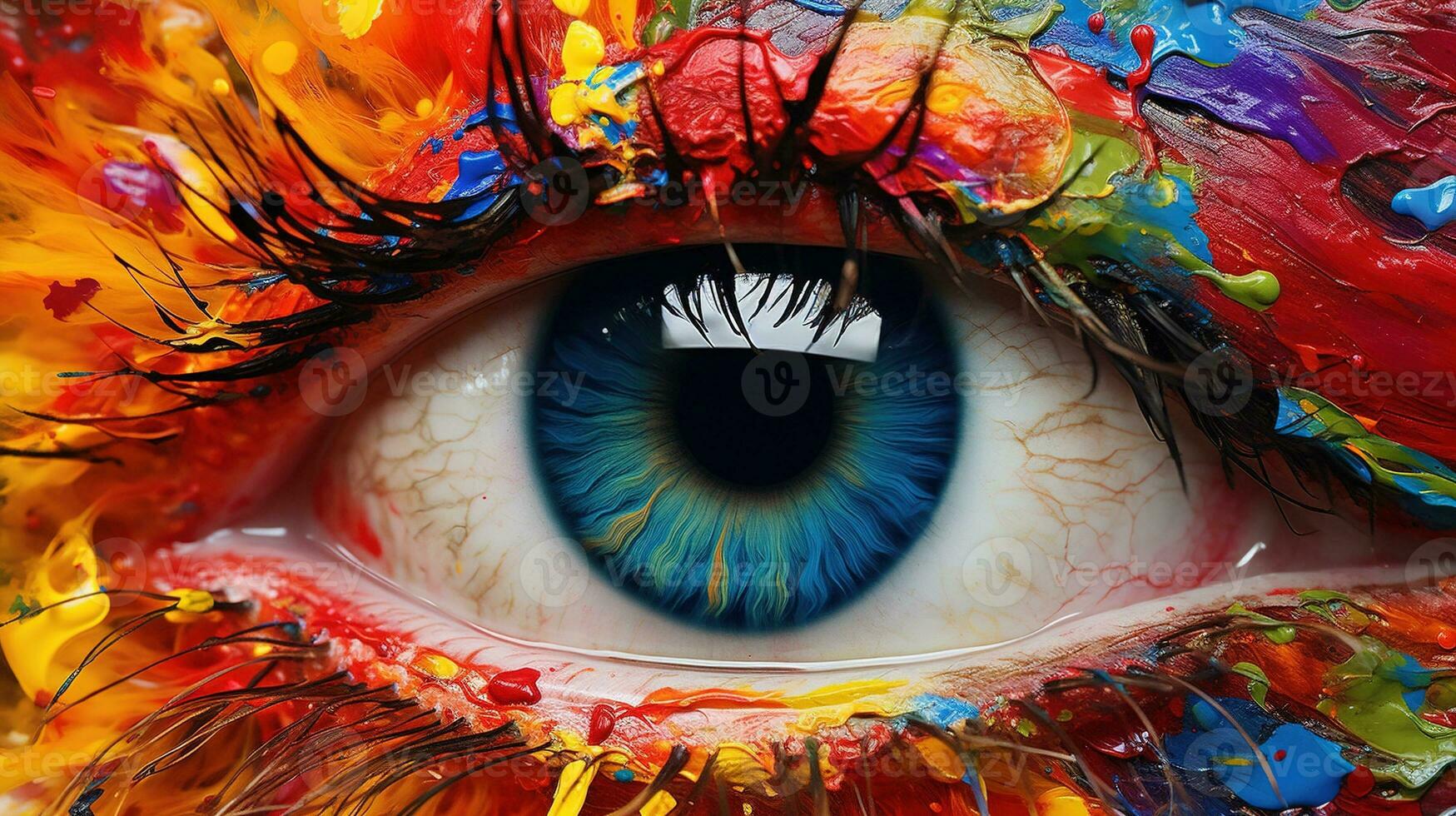 close up of eye of colorful colors Generative AI, AI Generated photo