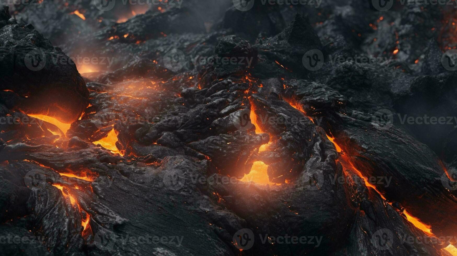 big red lava lava in the mountains Generative AI, AI Generated photo