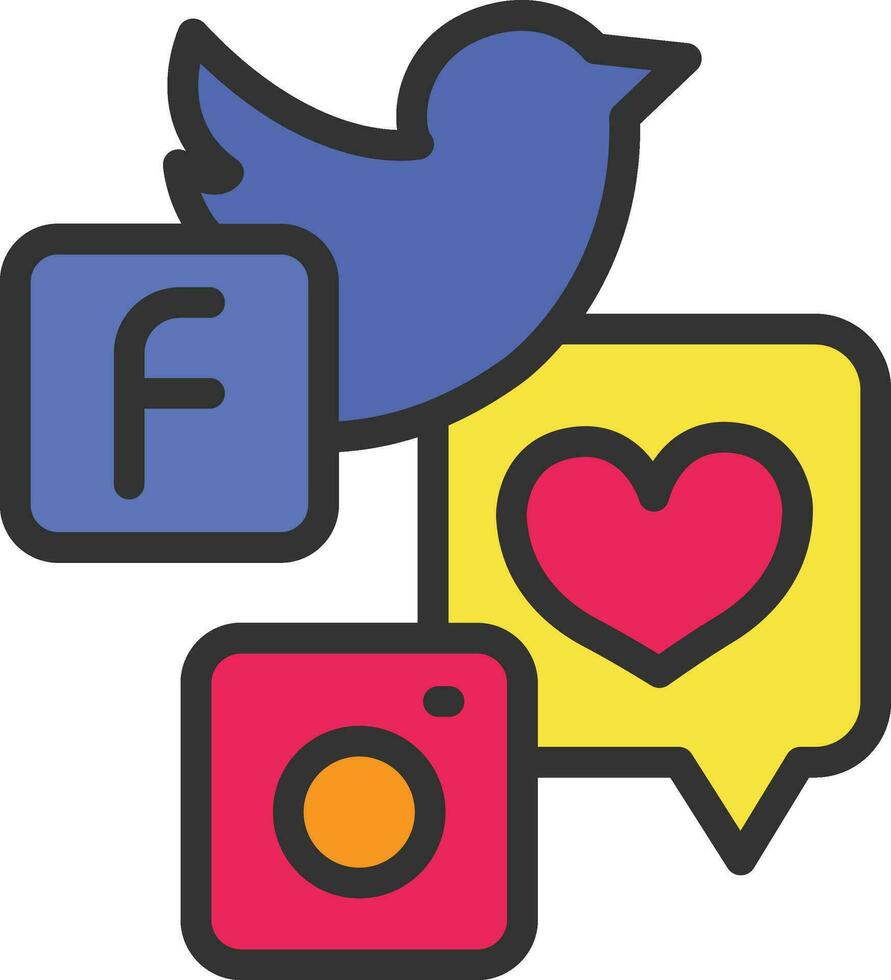 social medios de comunicación icono imagen. vector