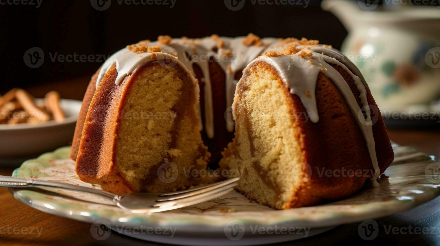 a vertical shot of a delicious homemade christmas cake with a candle and a piece of sugar Generative AI, AI Generated photo