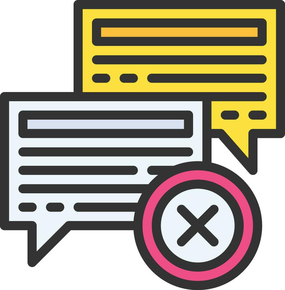 Speech Bubble Rejected Icon Image. vector