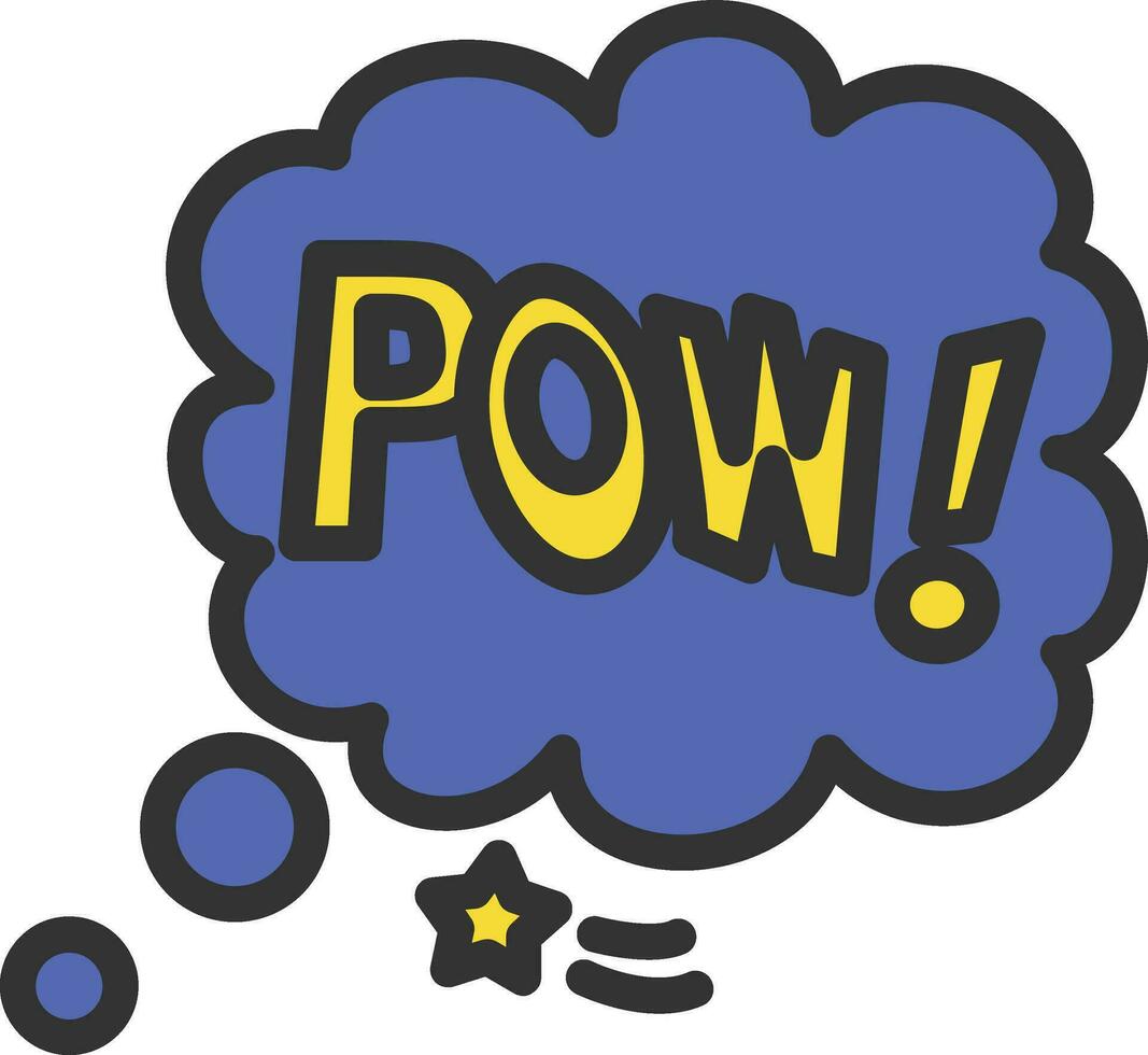 Pow Bubble Icon Image. vector