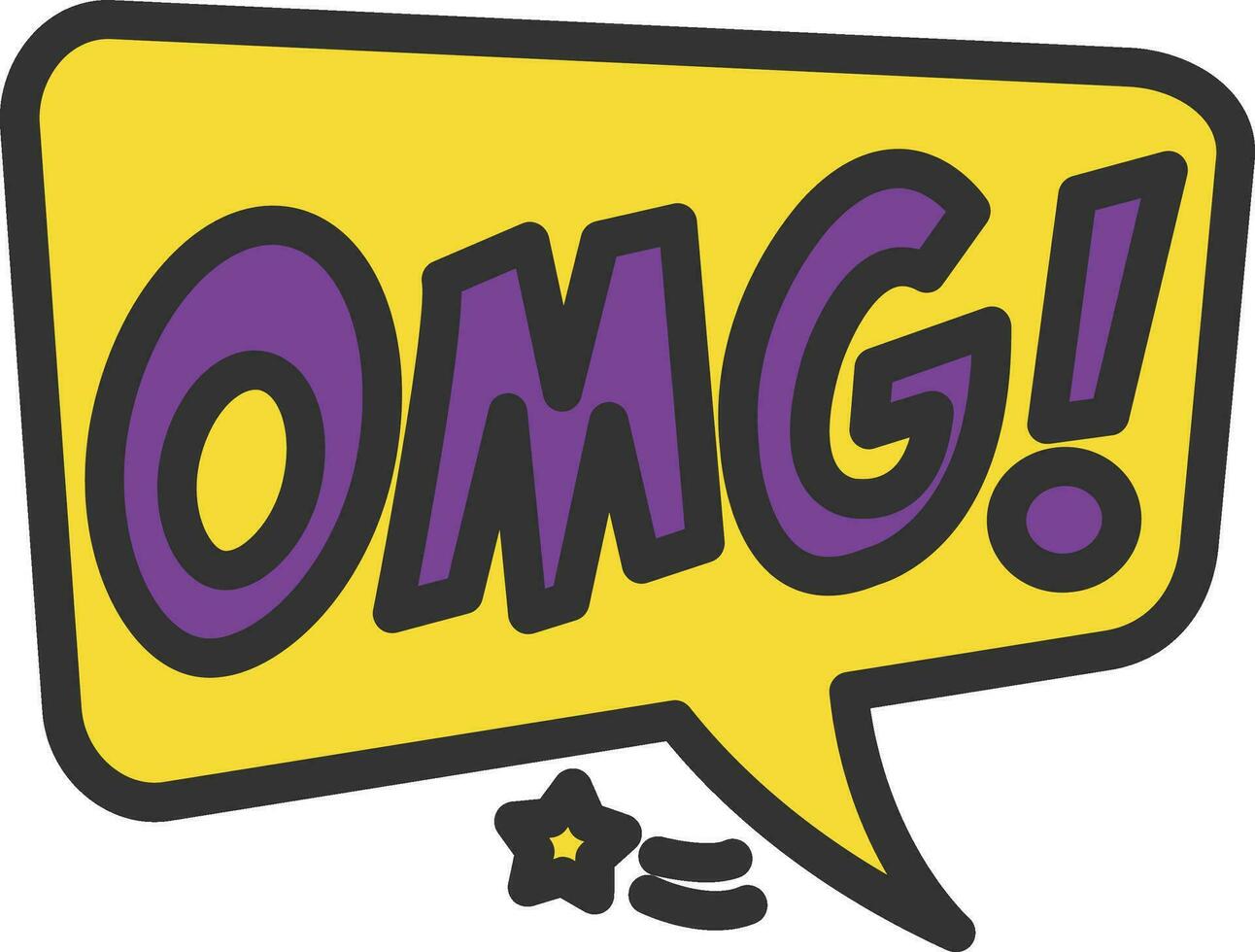 Omg Bubble Icon Image. vector