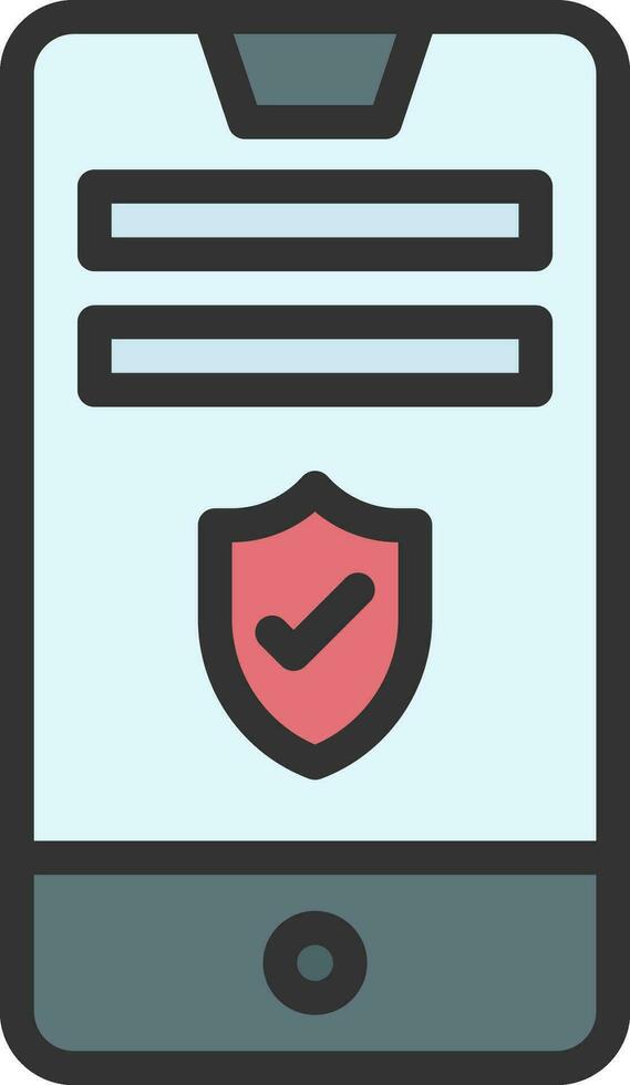 Mobile Security Icon Image. vector