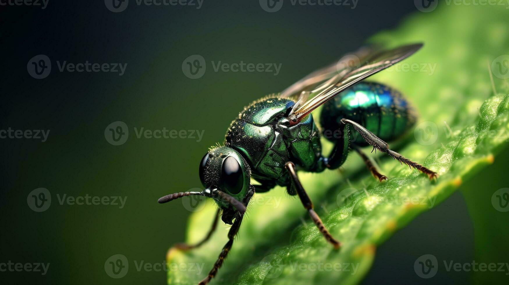 green fly on a leaf Generative AI, AI Generated photo