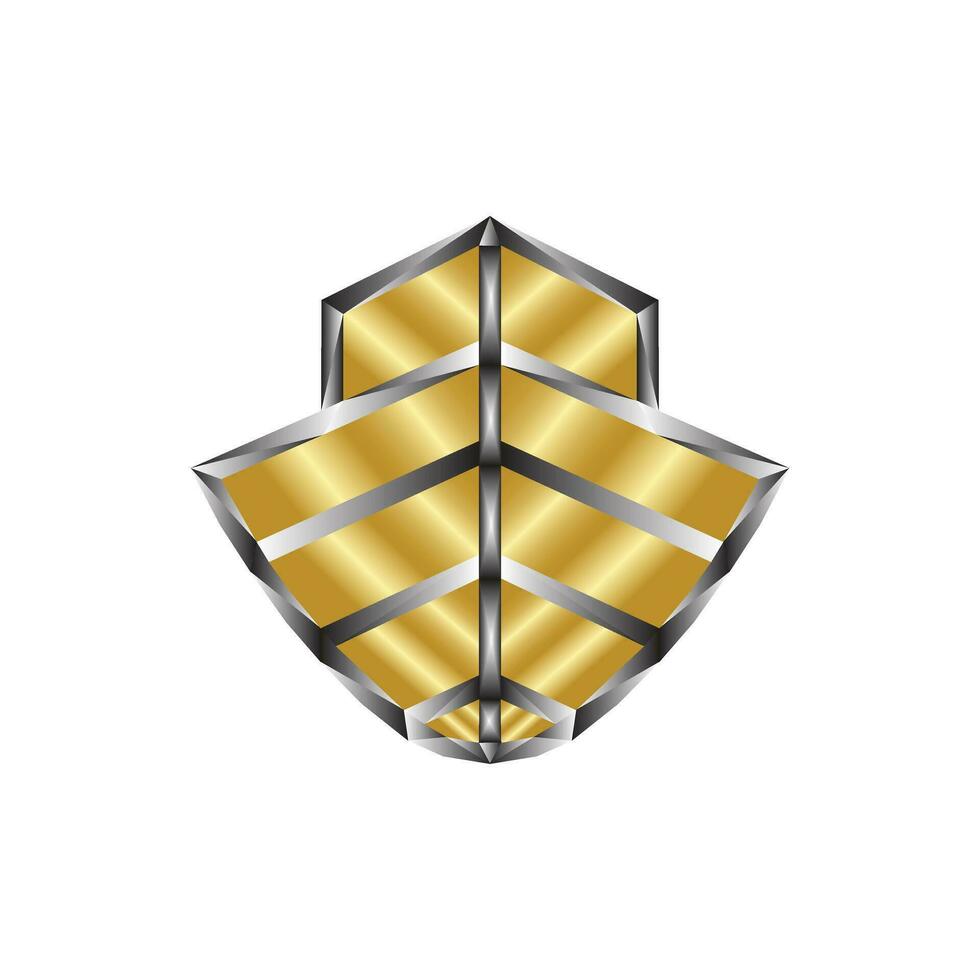 Golden Ship Ark Logo icon vector