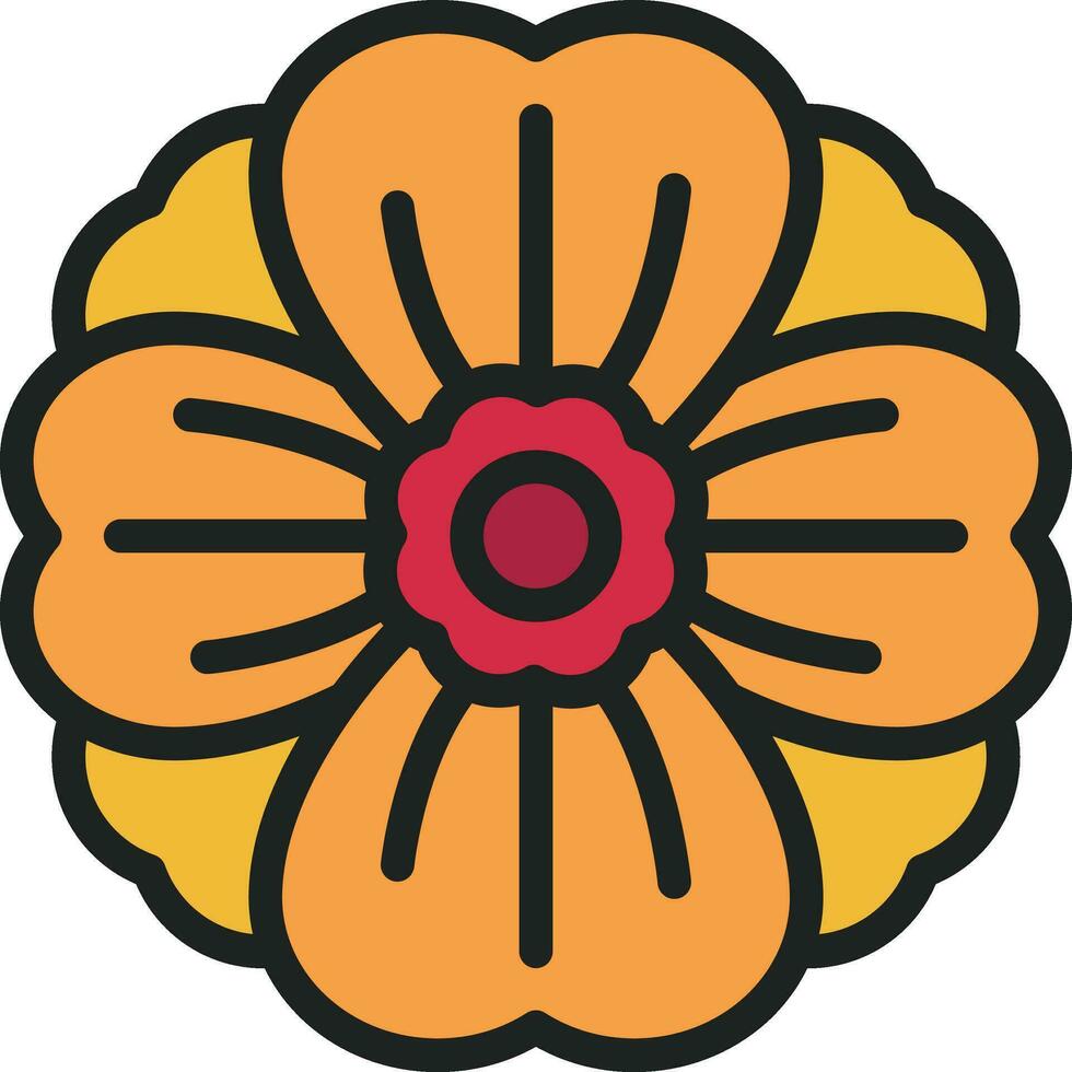 Mint Marigold Icon Image. vector