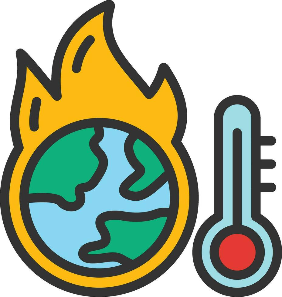 Global Warming Icon Image. vector