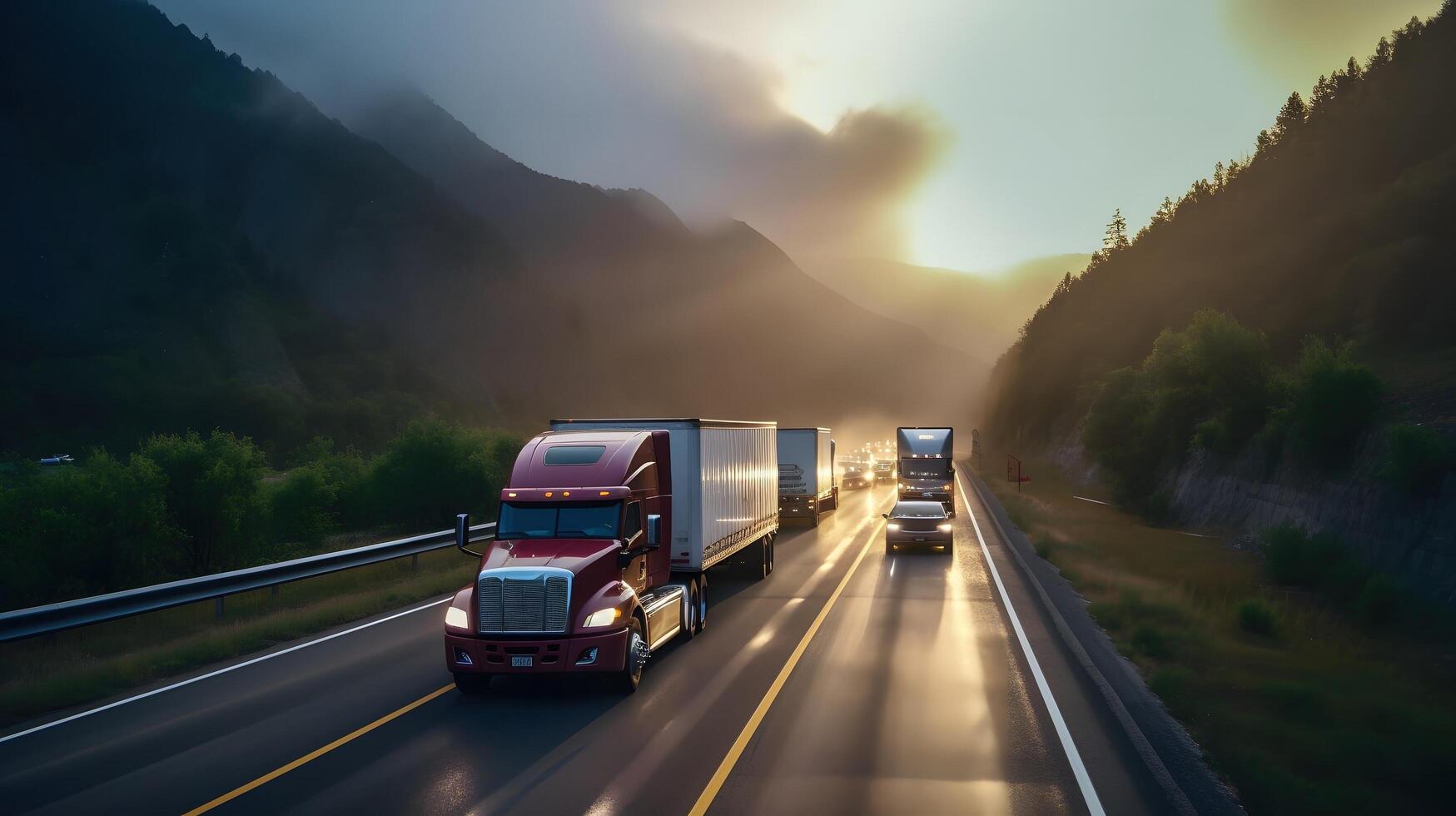 view of the highway in the evening , photo