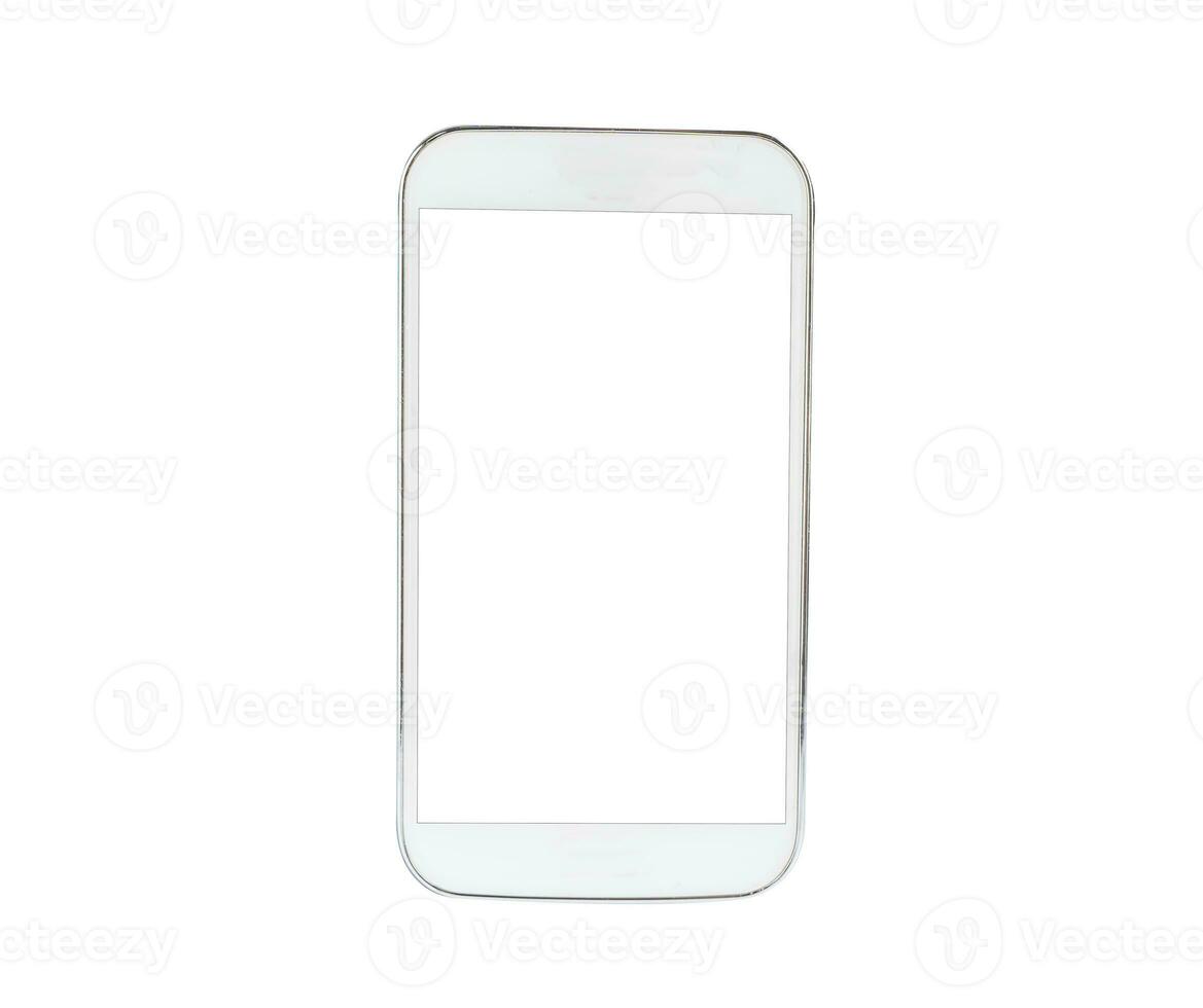 Mobile smart phone for communication isolated on white background. photo