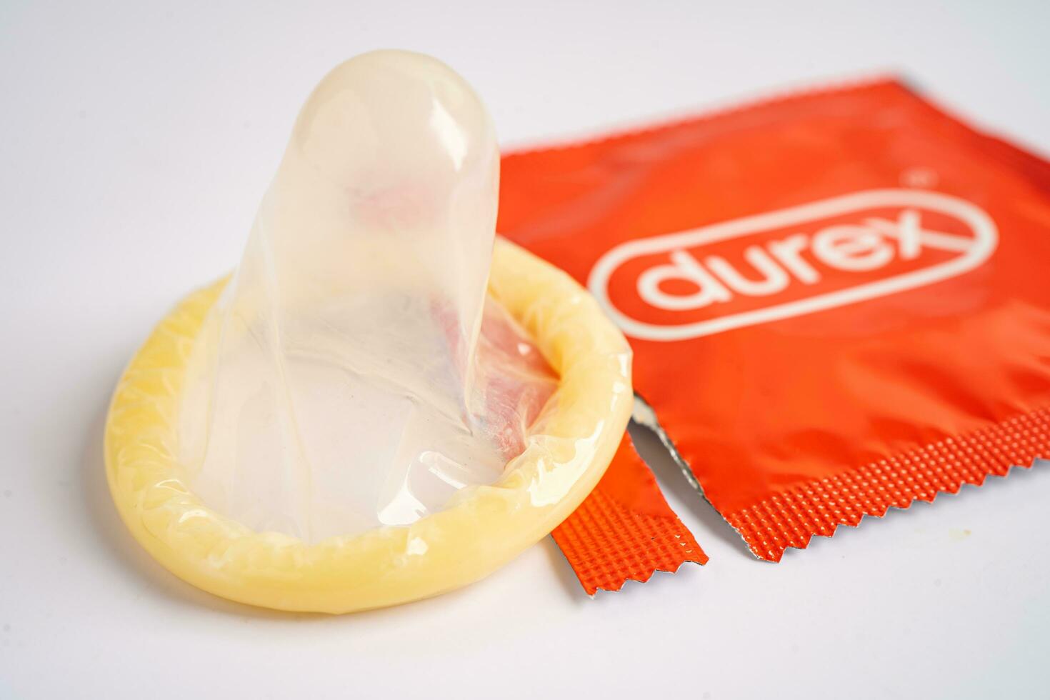 Bangkok, Thailand, March 1, 2022 Birth control condom, contraception health and medicine. photo