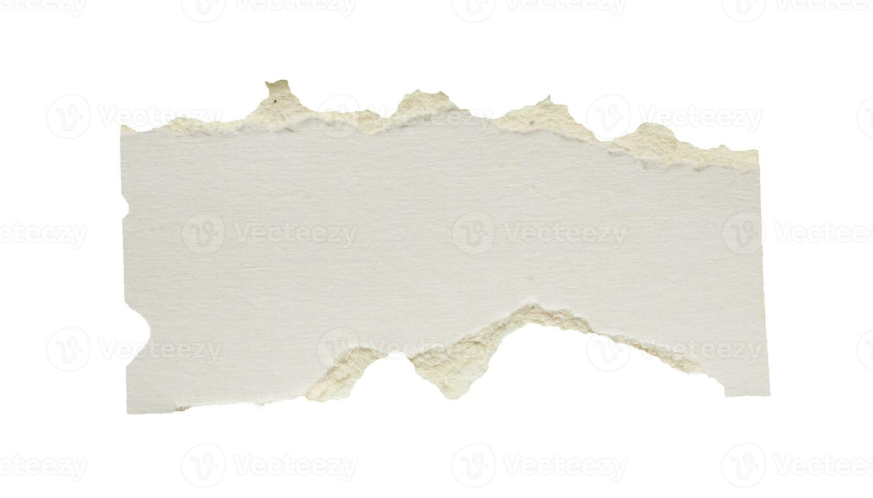 piece of white paper tear isolated on white background photo