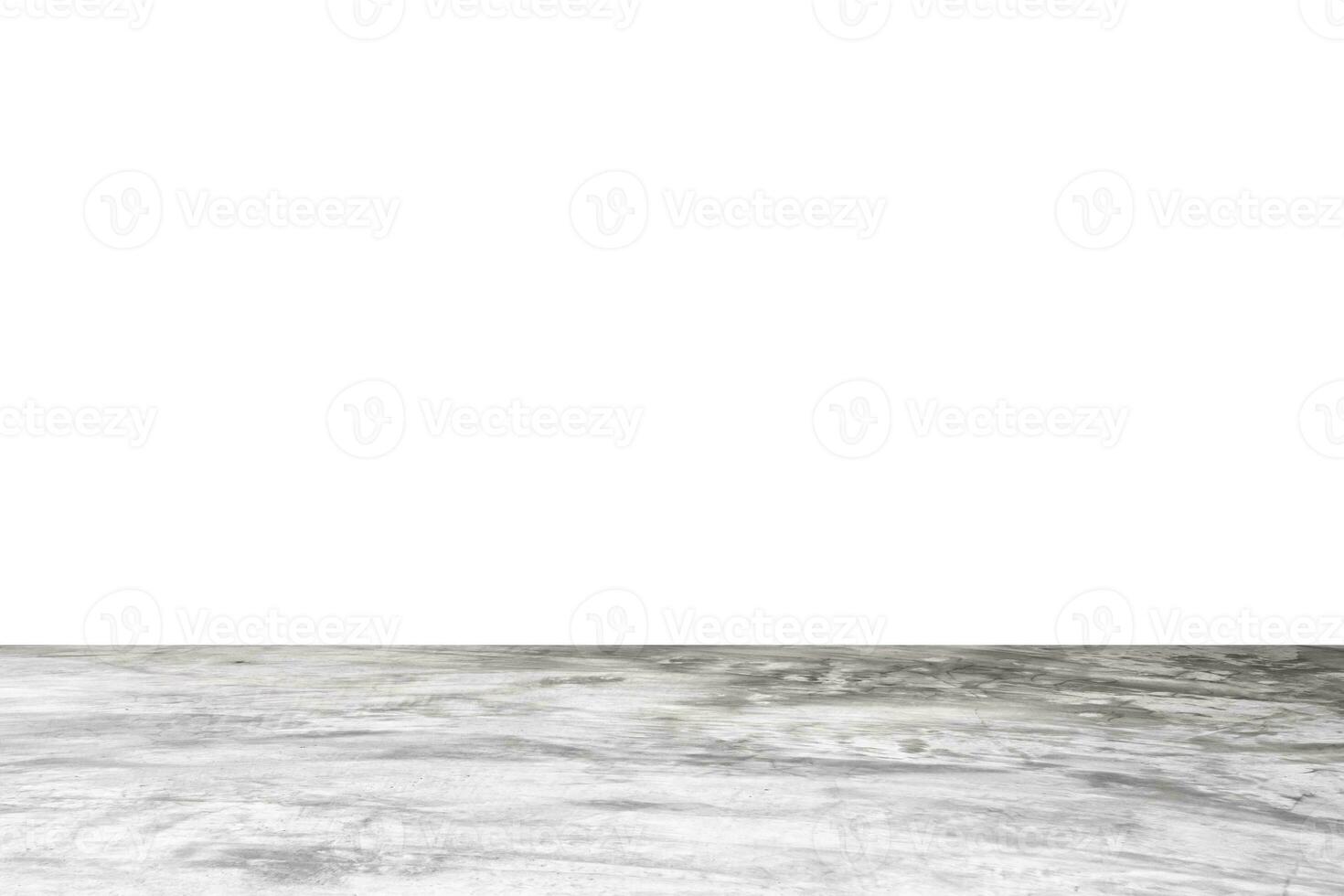 Empty gray concrete floor isolated on white background photo