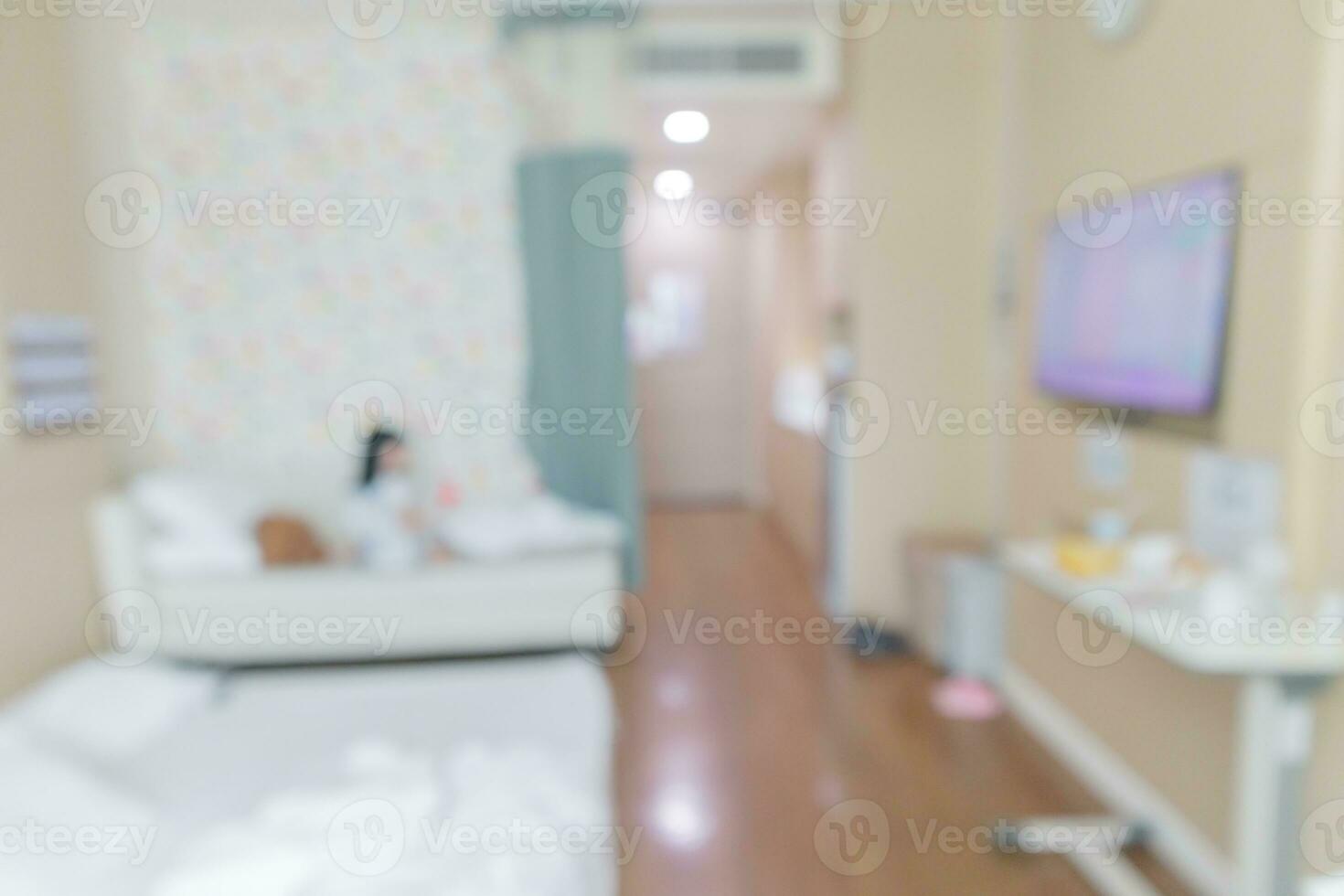 hospital room interior abstract blur for background photo