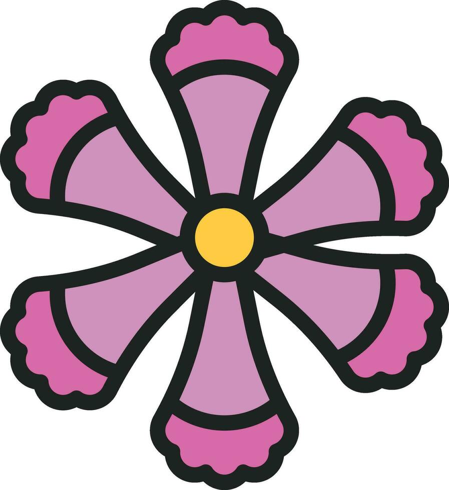 Fringed Dianthus Icon Image. vector