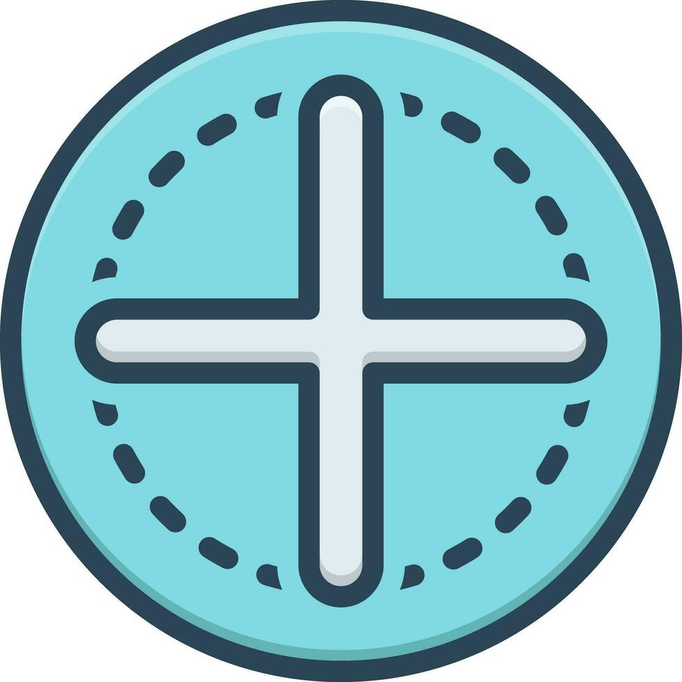 color icon for plus vector