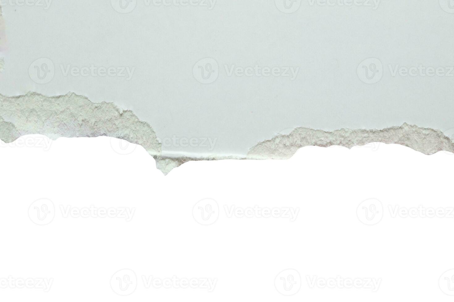 White ripped paper torn edges strips isolated on white background photo