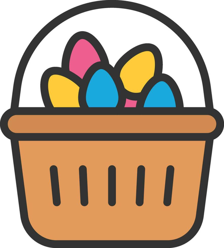 Eggs in Basket Icon Image. vector