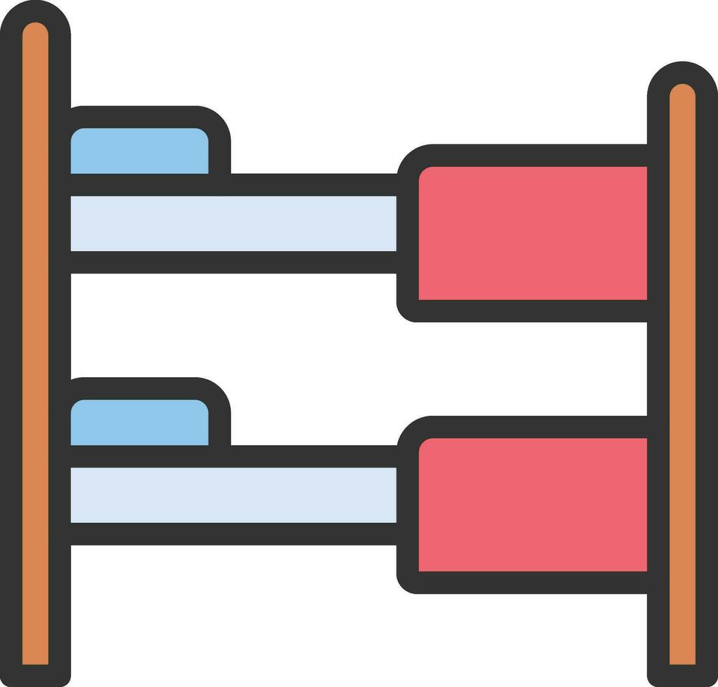 Bunk Bed Icon Image. vector