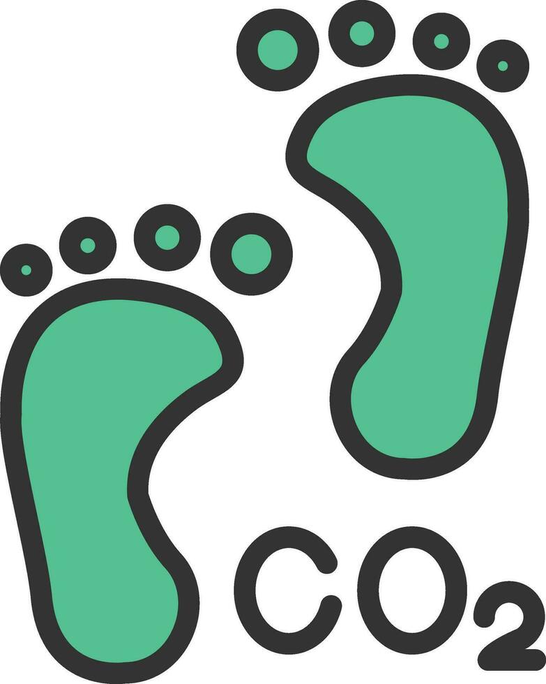 Carbon Footprint Icon Image. vector