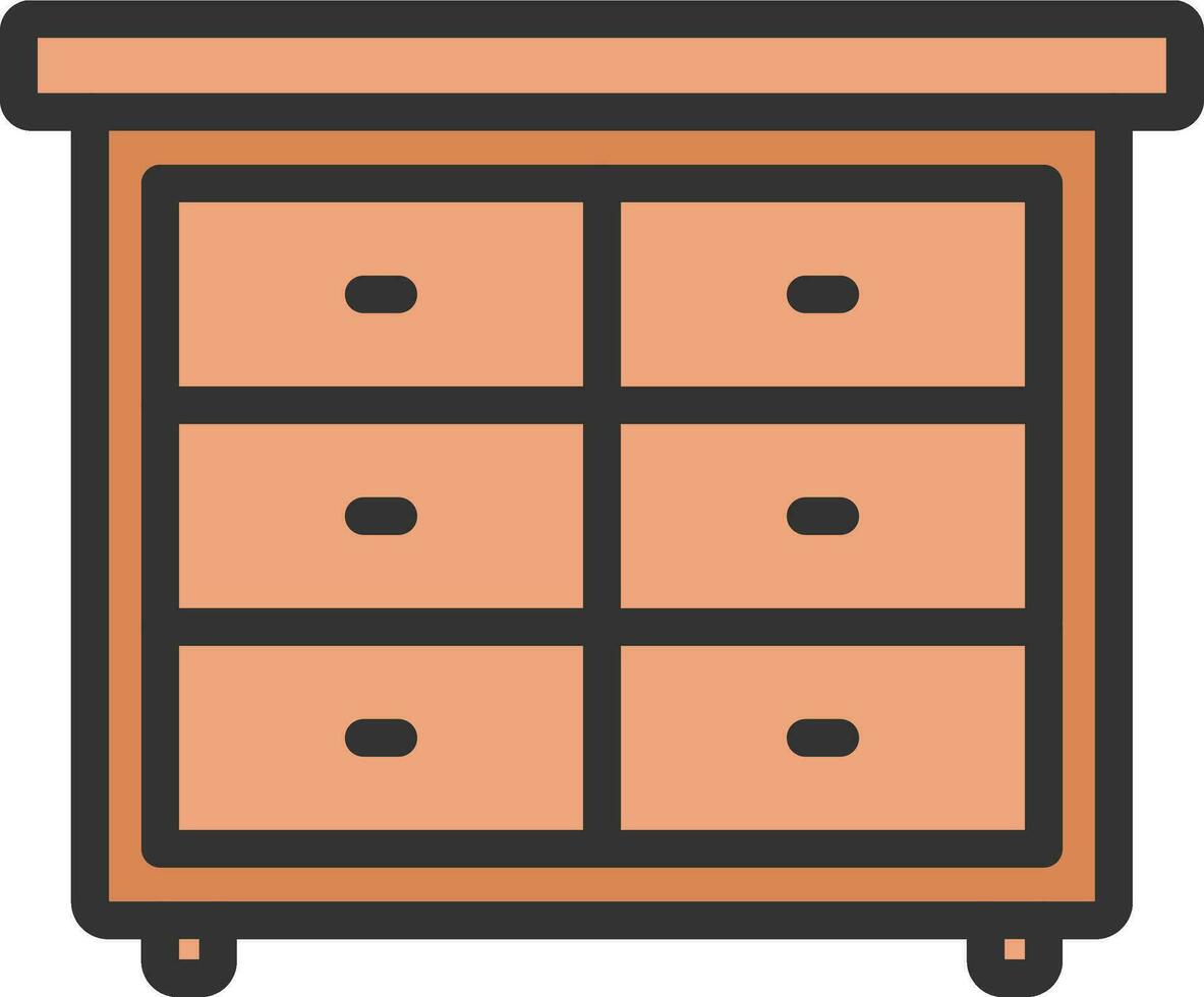 Chest of Drawers Icon Image. vector