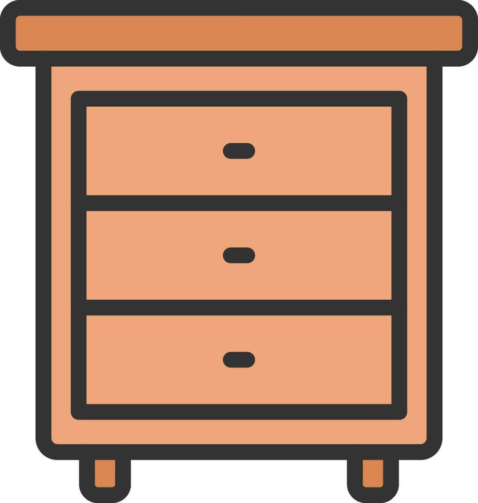 Bed Side Table Icon Image. vector