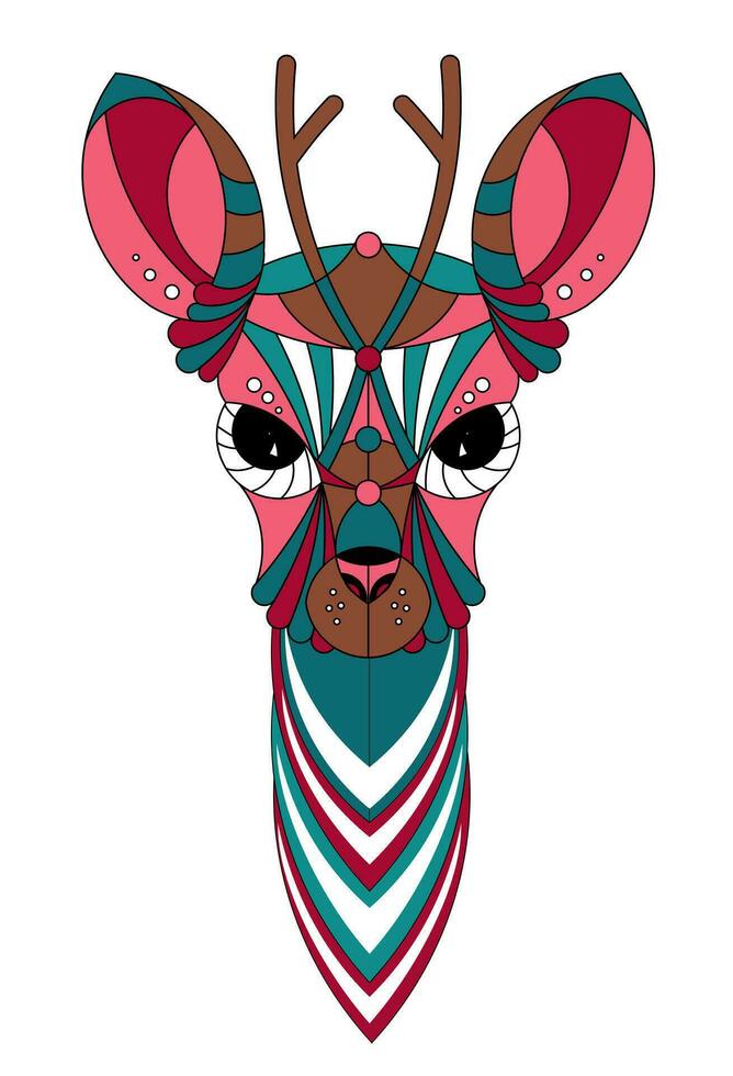 Vector image of a horned animal, consisting of geometric shapes according to the principle of the golden section. Cartoon. EPS 10