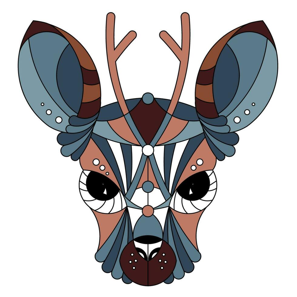 Vector image of a horned animal, consisting of geometric shapes according to the principle of the golden section. Cartoon. EPS 10
