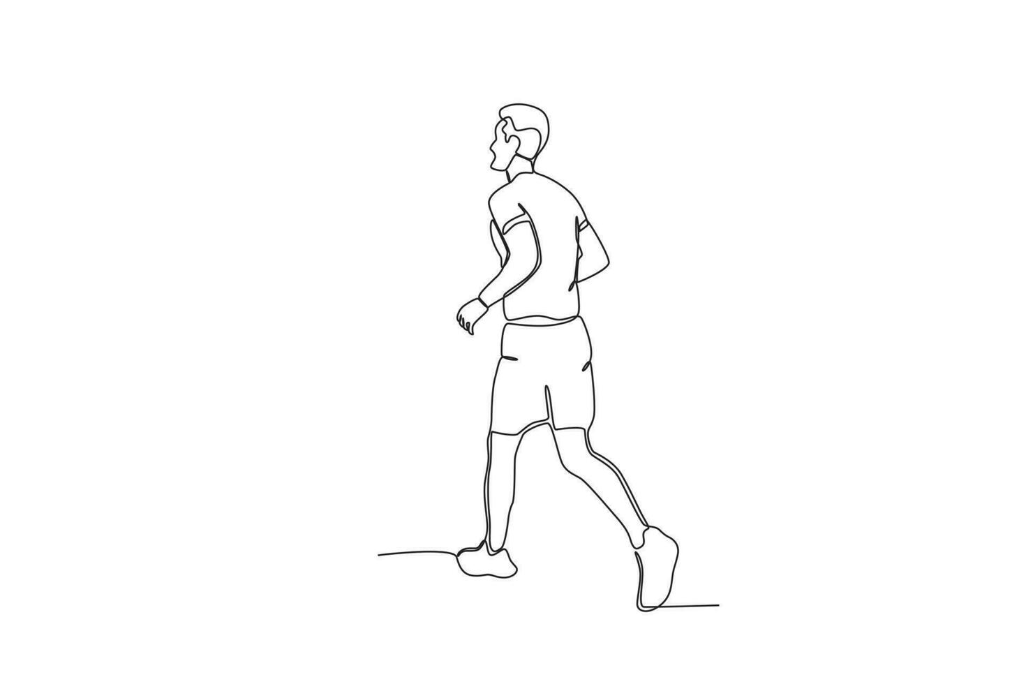 Back view of a man running in the morning vector