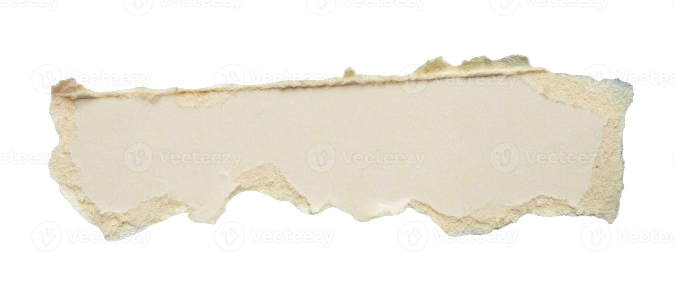 piece of white paper tear isolated on white background photo