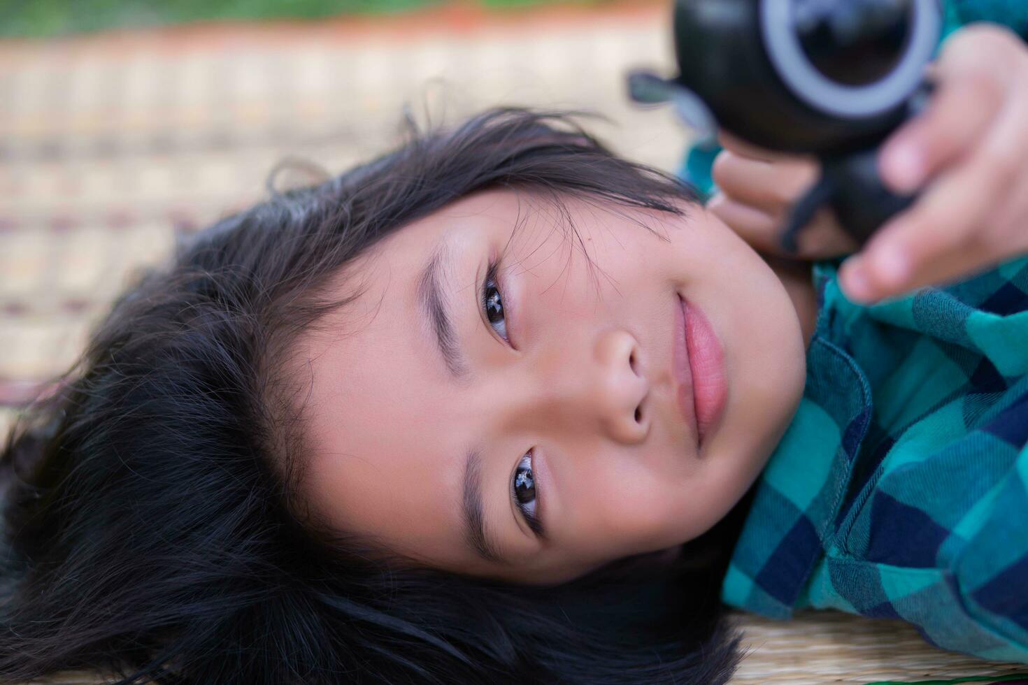 Close up of girls smiling face.Summertime, golden hour, sunset. SSTKHome photo