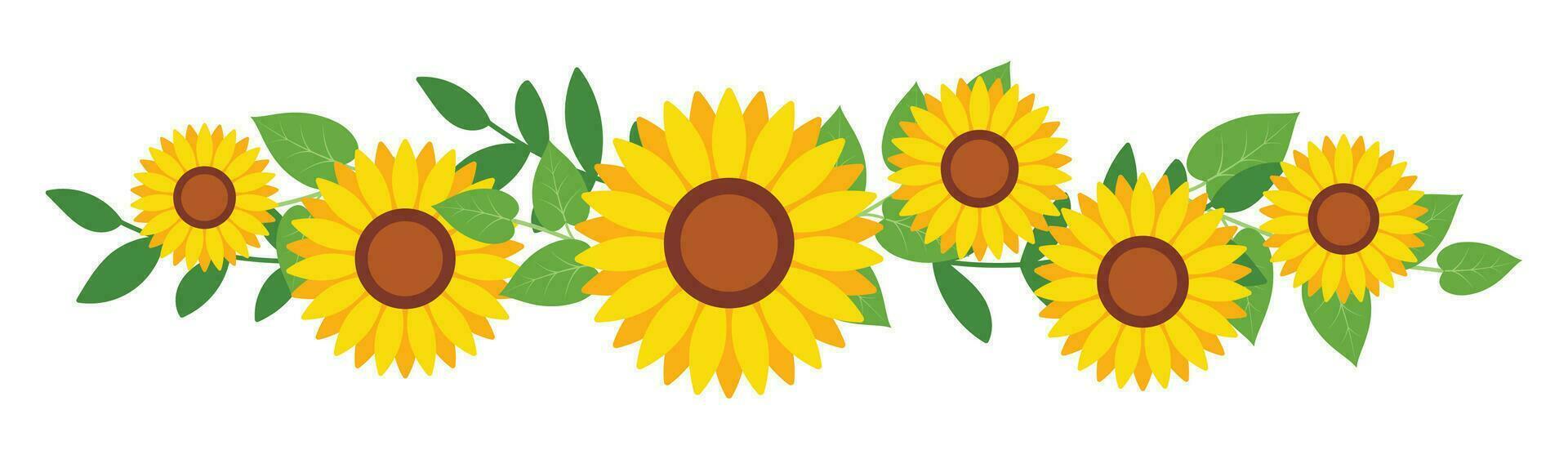 Sunflower head illustration for greeting card decorative and design. vector