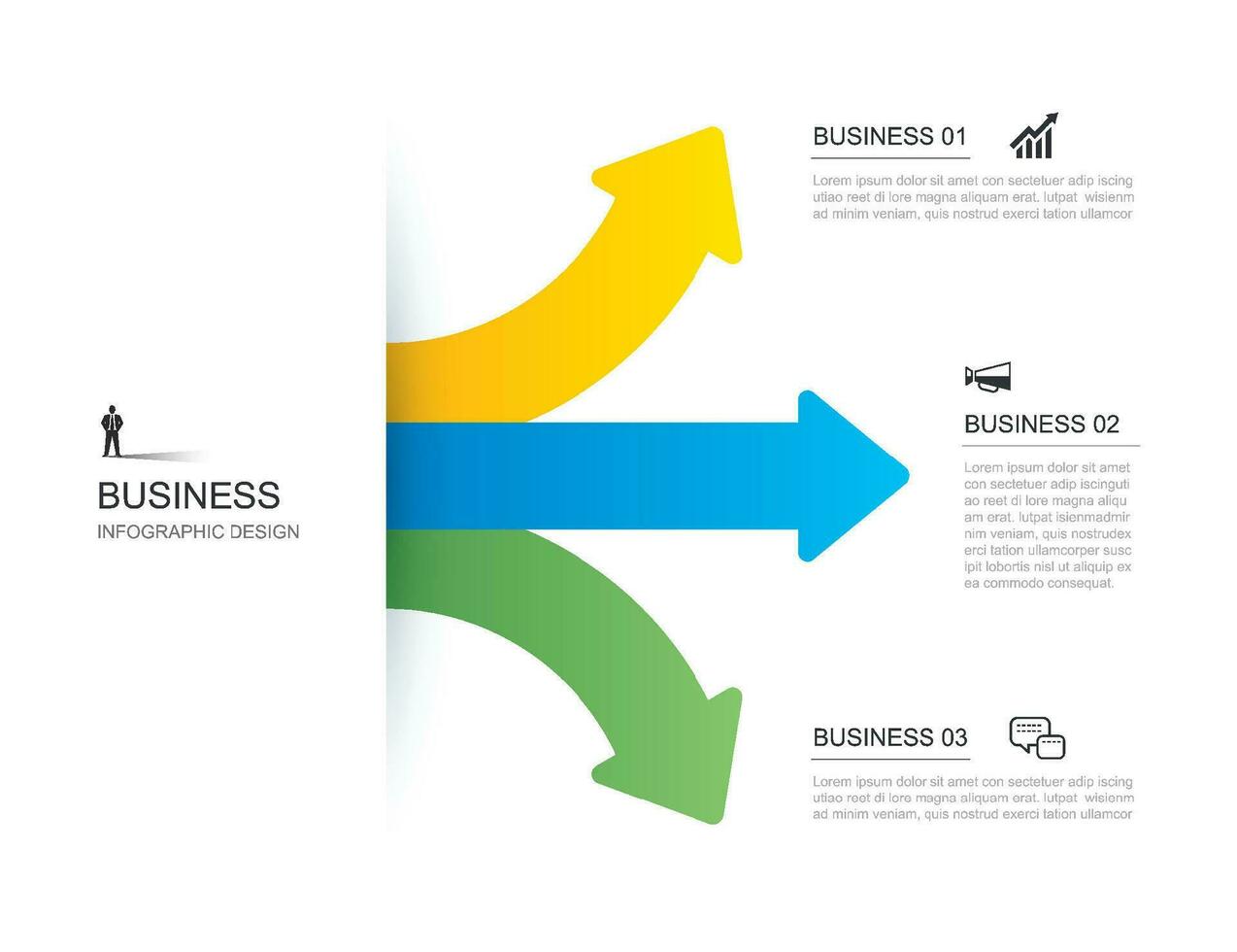 3 data infographics arrow way template. Vector illustration abstract background.