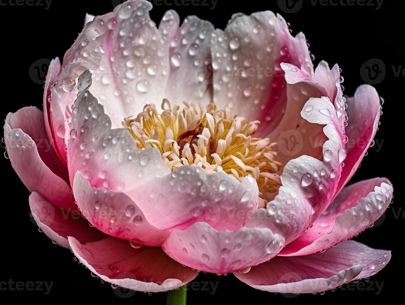 Beauty in Bloom - A Close-Up of a Pink and White Peony - photo