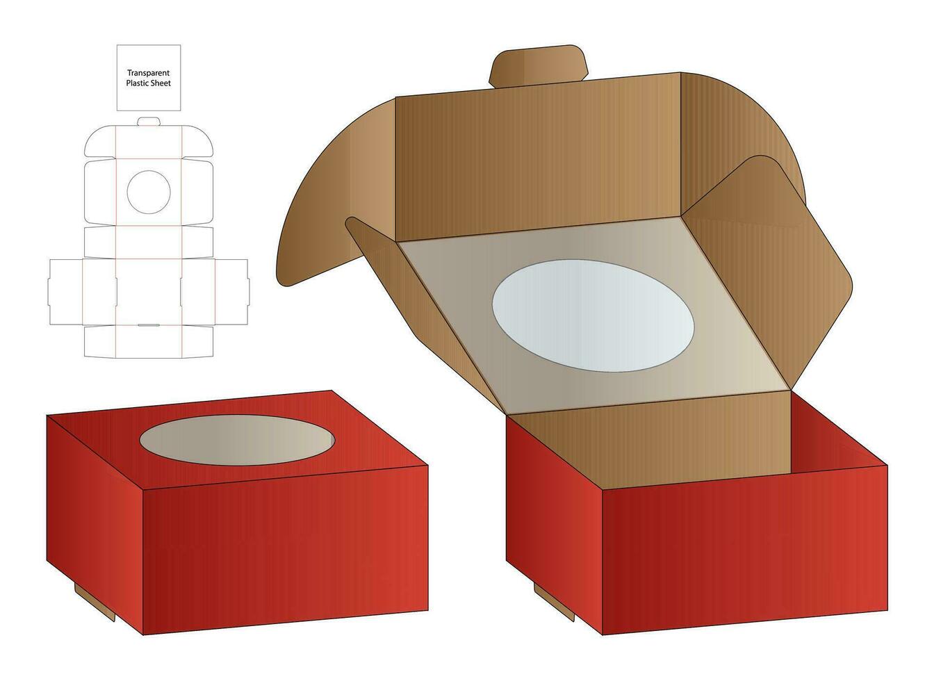 Box packaging die cut template design. 3d mock-up vector