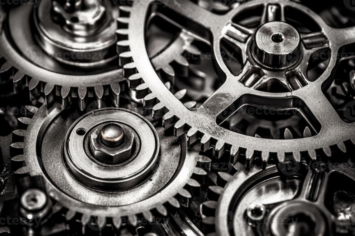 Interlocking Gears - Mesmerizing Mechanical Pattern in Close-up - photo