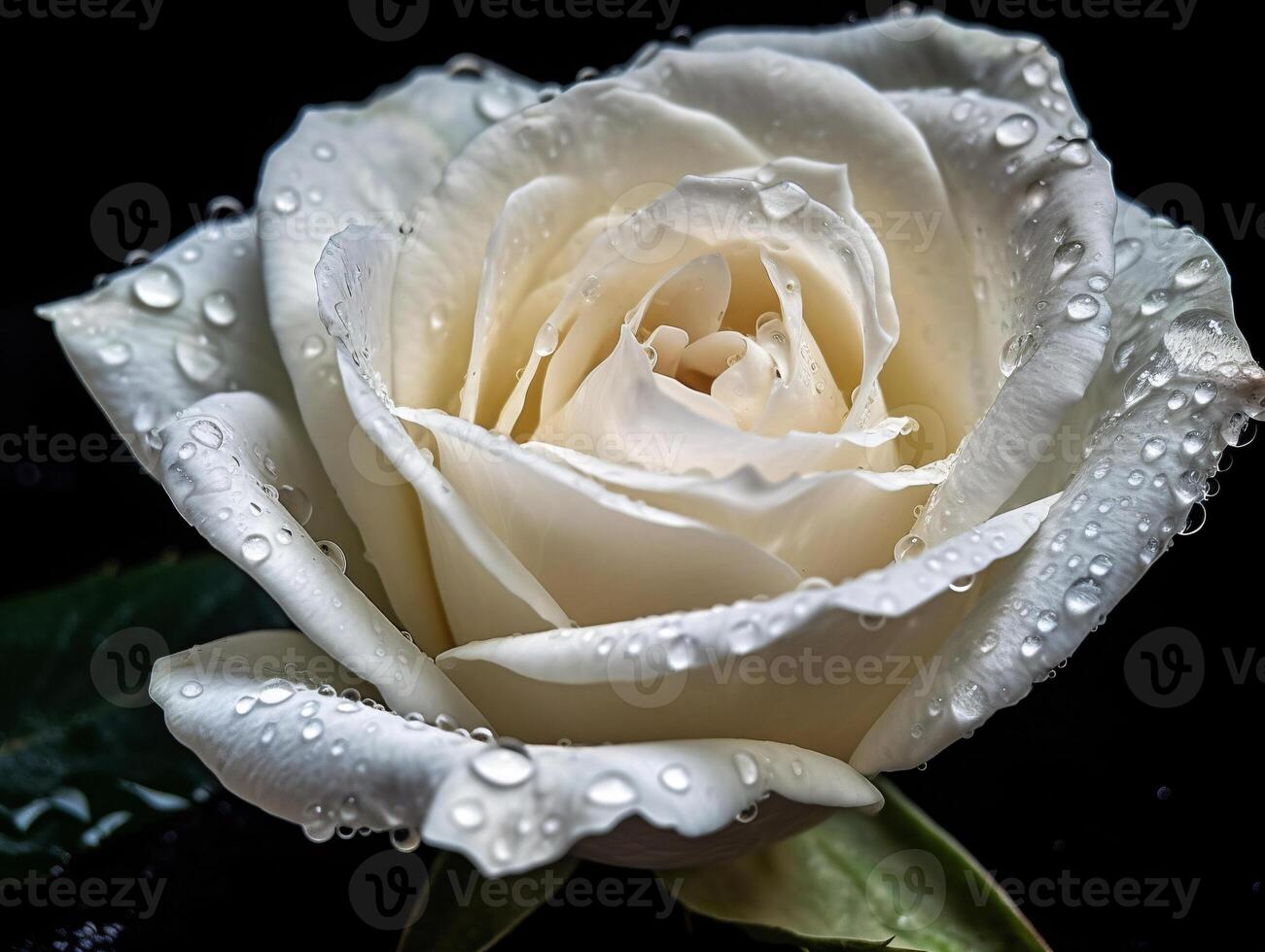 Intricate Details - A Low-Angle Shot of a Single White Rose - AI generated photo