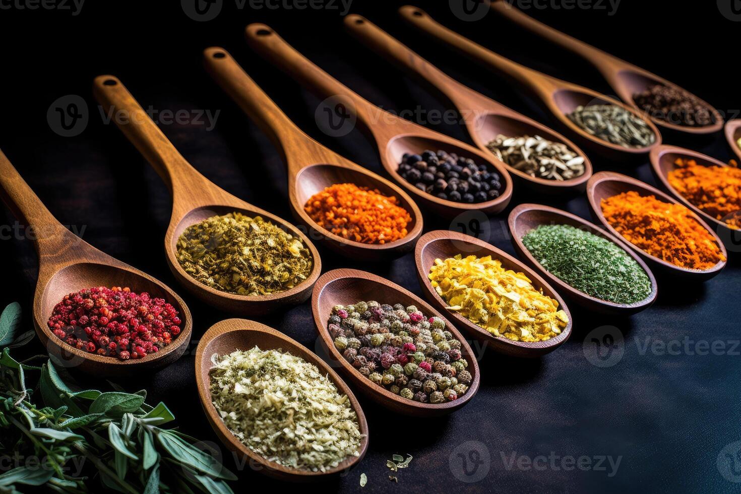 Spice Up Your Kitchen - A Mouthwatering Still Life of Vibrant Herbs and Spices - photo