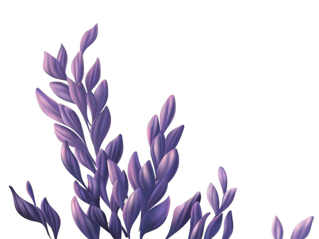 Vector hand painted purple plants