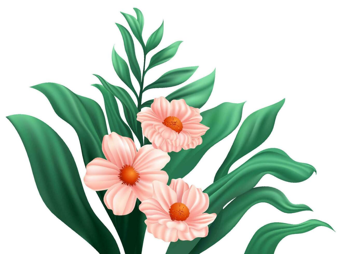 Vector hand painted flowers