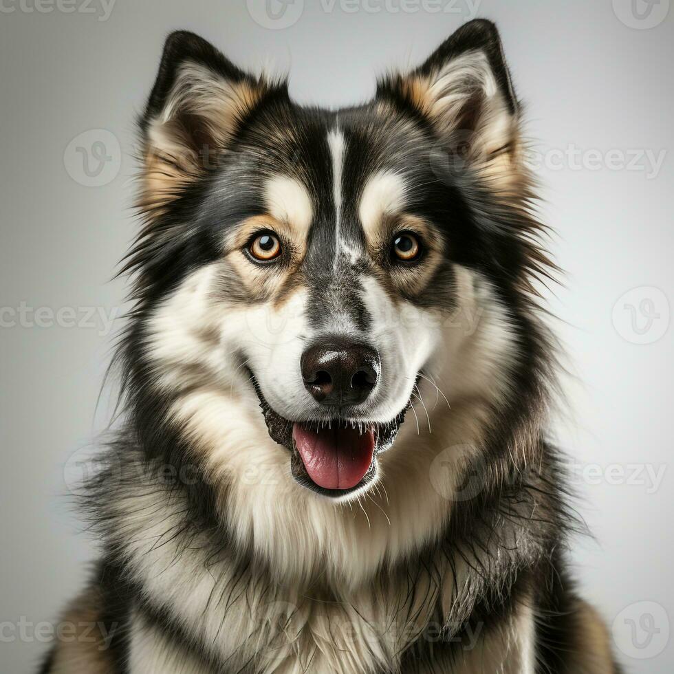 Black and white cute Alaskan dog photo