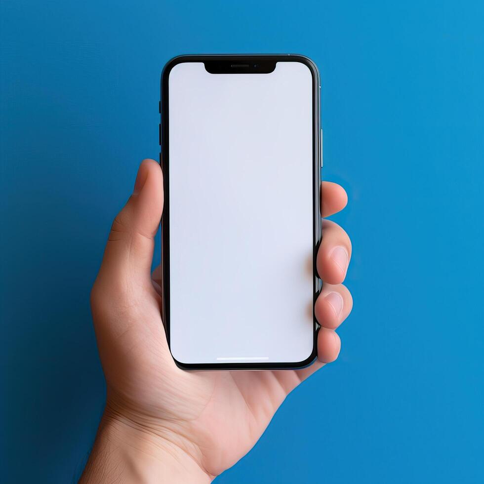 a person holding a cell phone in their hand photo