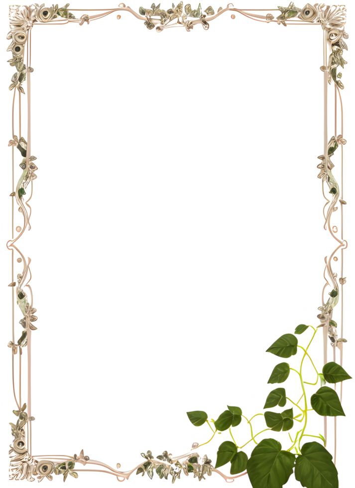 Vines Border Frame Ai Generative png