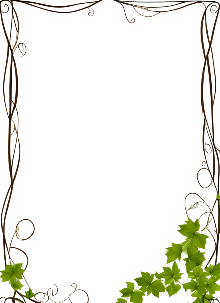 Vines Border Frame Ai Generative png