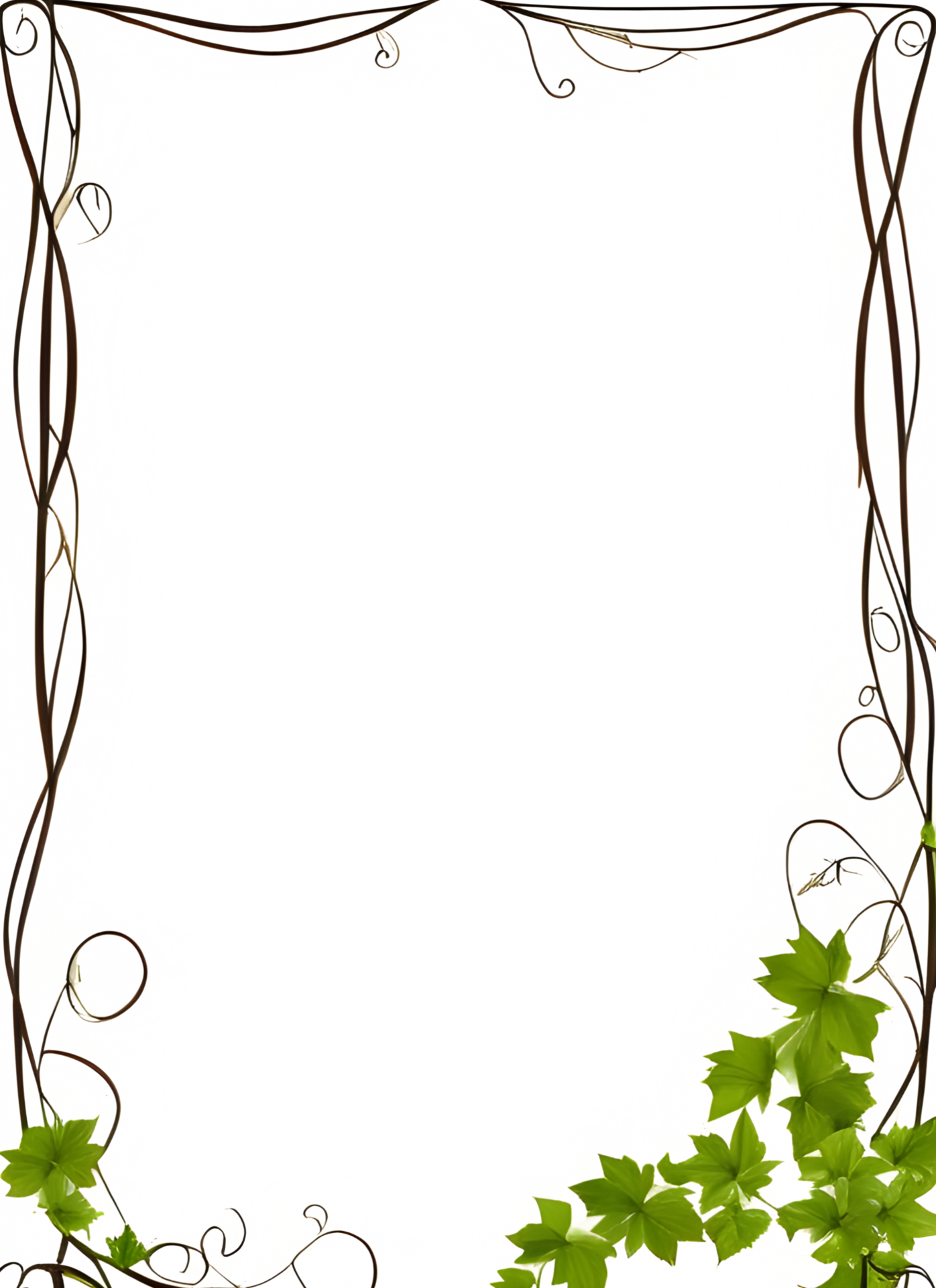 Vines Border Frame Ai Generative 27536942 PNG