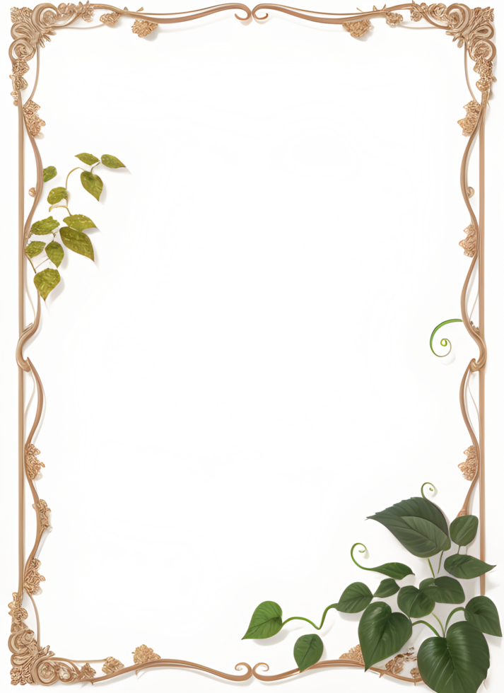 Vines Border Frame Ai Generative png